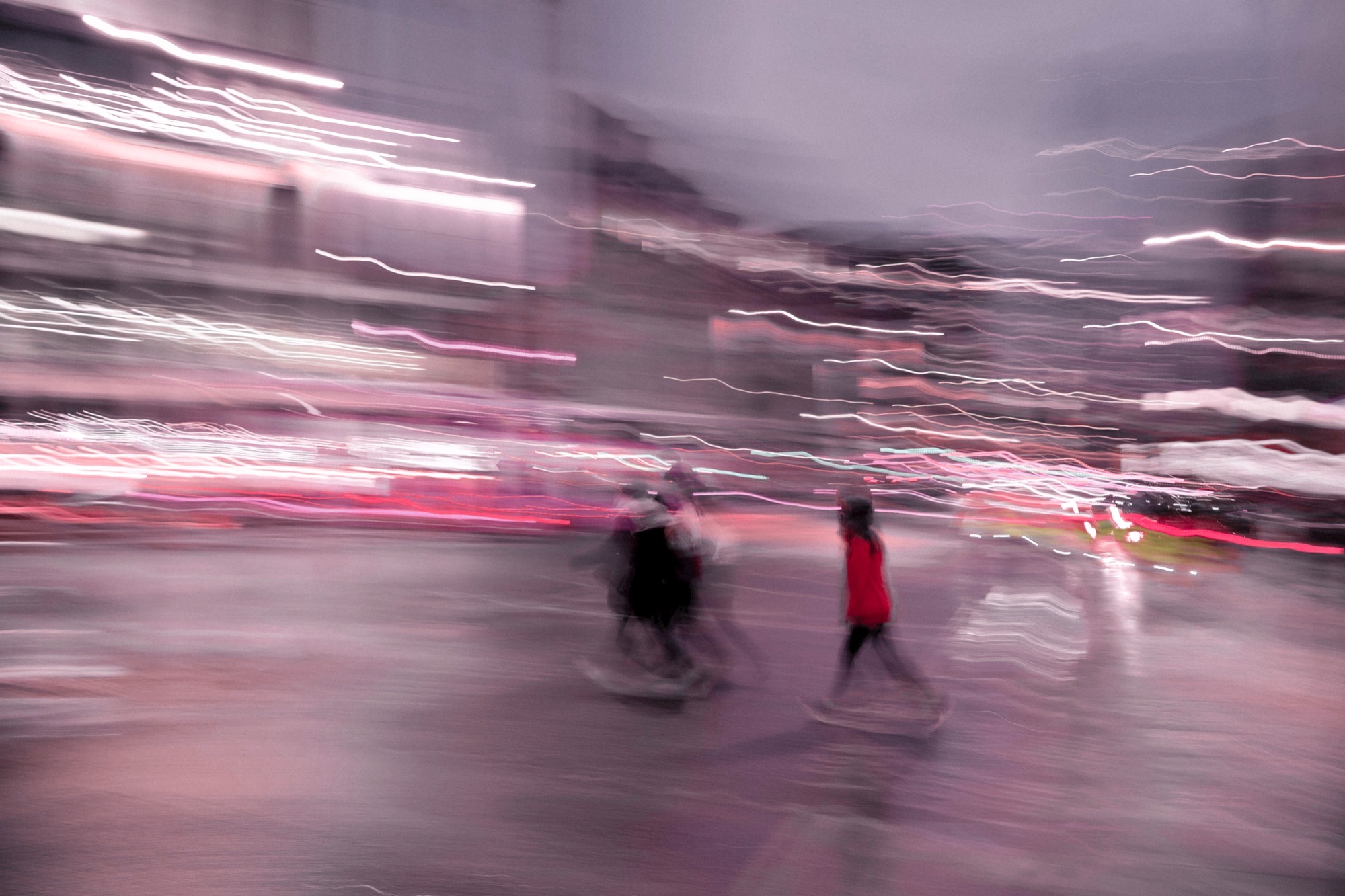Cityscape photography - city street motion blur