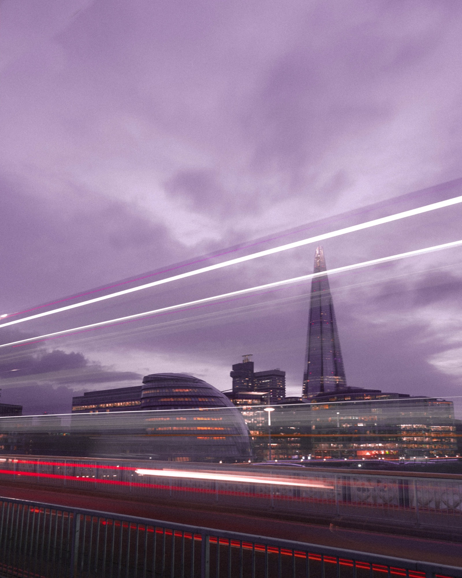 Cityscape photography - London Shard light trails