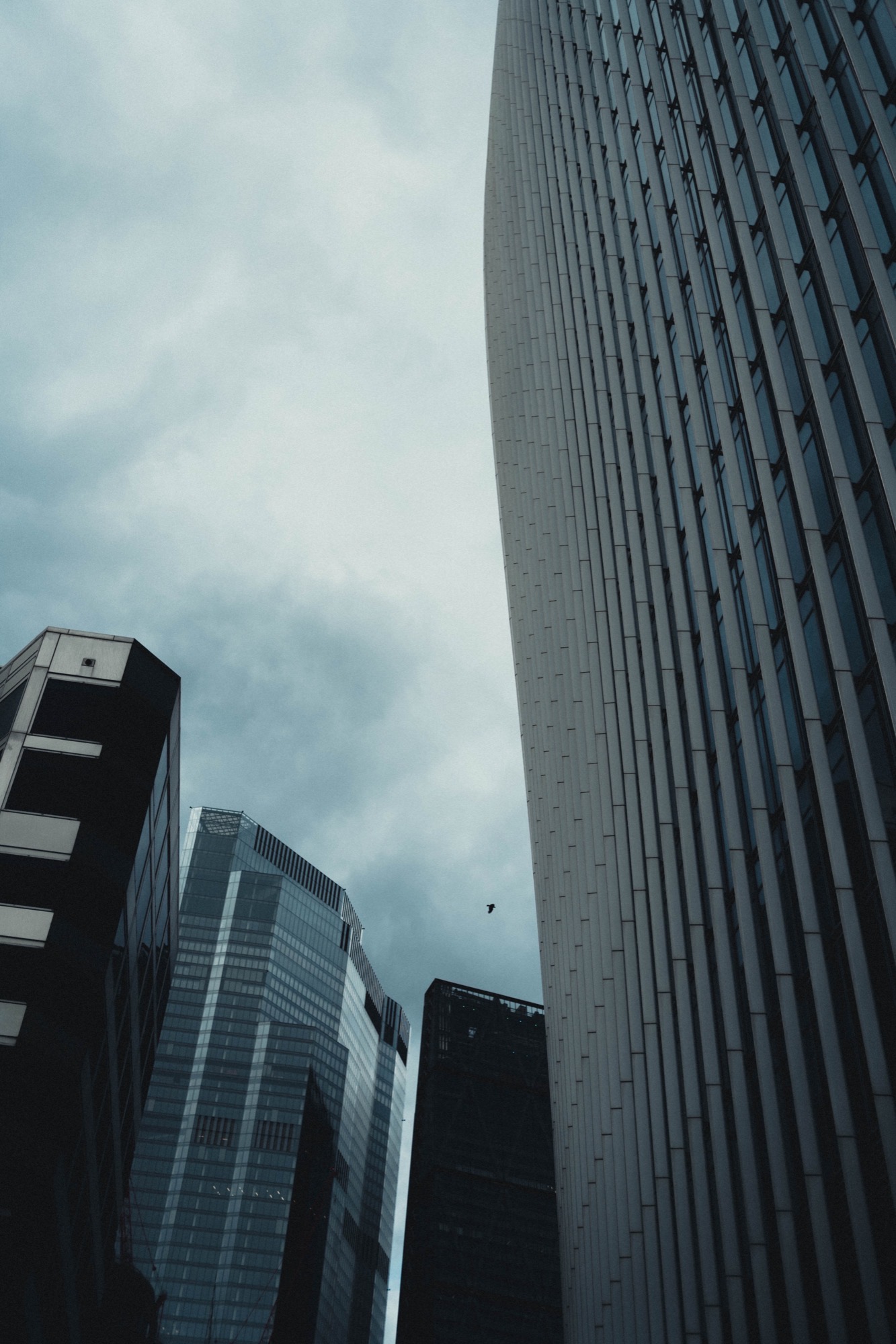 Cityscape photography - skyscrapers lookup B&W