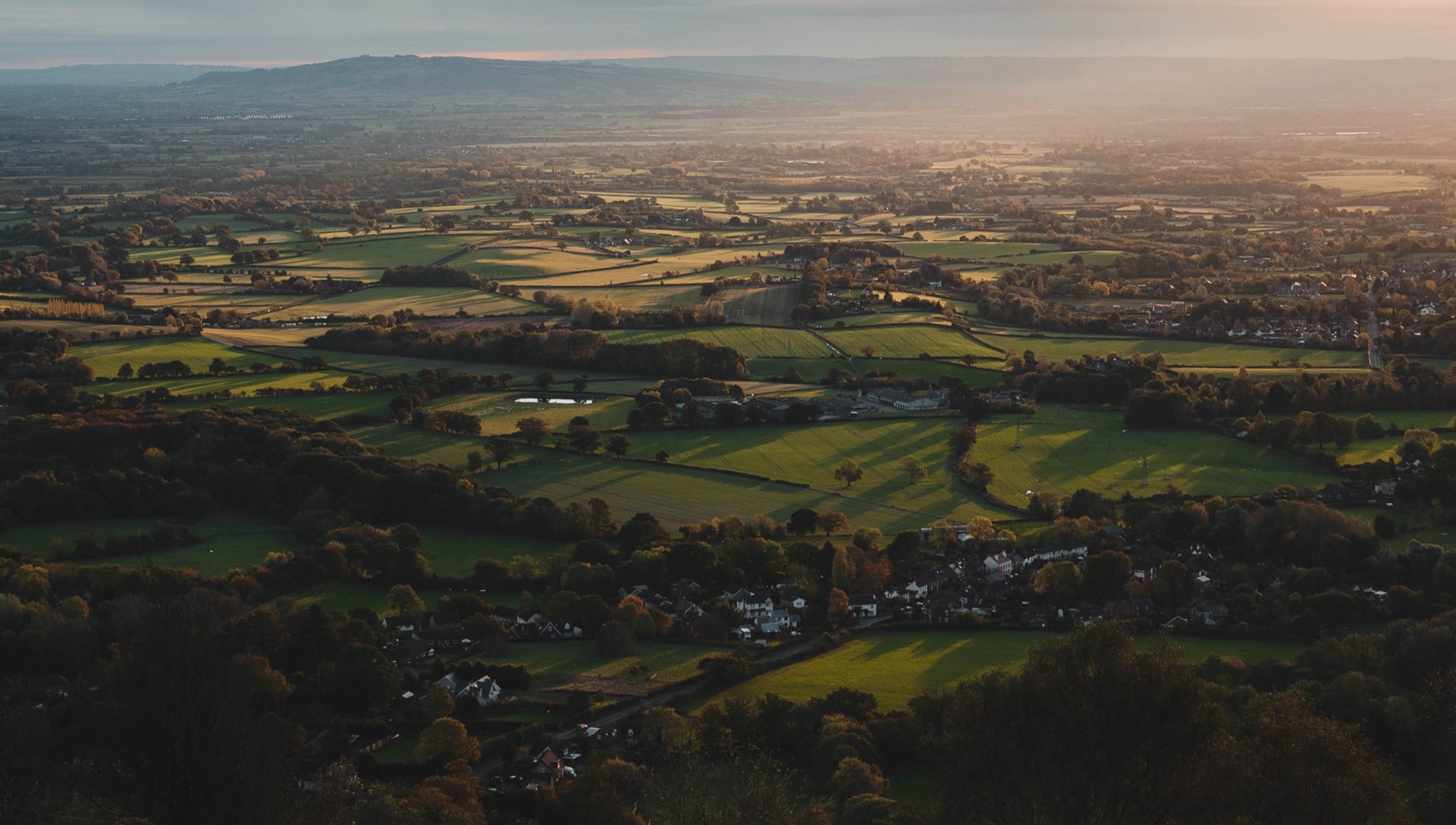 Landscape photography - Cotswolds aerial panorama